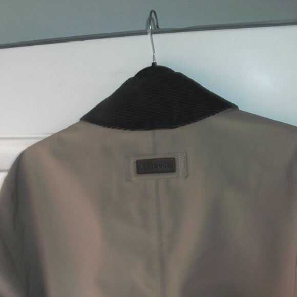 Barbour Original Tartan Waterproof Tan Jacket Trench Coat Brown Corduroy Collar - Picture 8 of 8